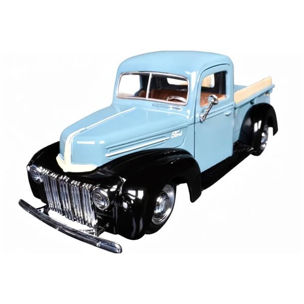 ماکت ماشین فلزی موتور مکس Motormax مدل 1:24 1942-47 Ford Jailbar Pickup آبی — تصویر ۸