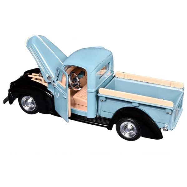 ماکت ماشین فلزی موتور مکس Motormax مدل 1:24 1942-47 Ford Jailbar Pickup آبی — تصویر ۳