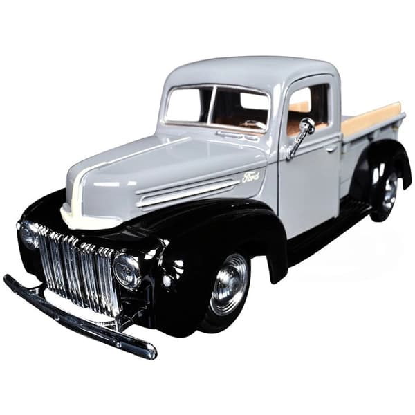 ماکت فلزی وانت موتورمکس Motormax مدل 1:24 Ford Jailbar Pickup 1942-47 طوسی — تصویر ۱۱