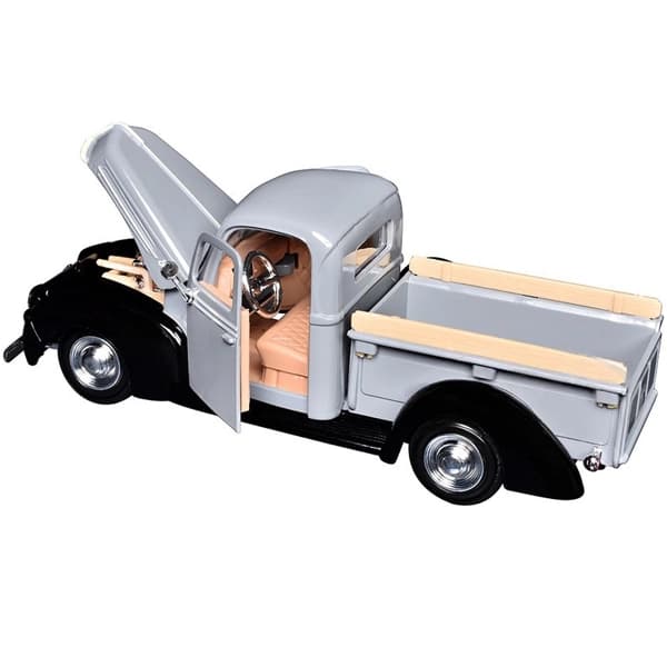 ماکت فلزی وانت موتورمکس Motormax مدل 1:24 Ford Jailbar Pickup 1942-47 طوسی — تصویر ۶