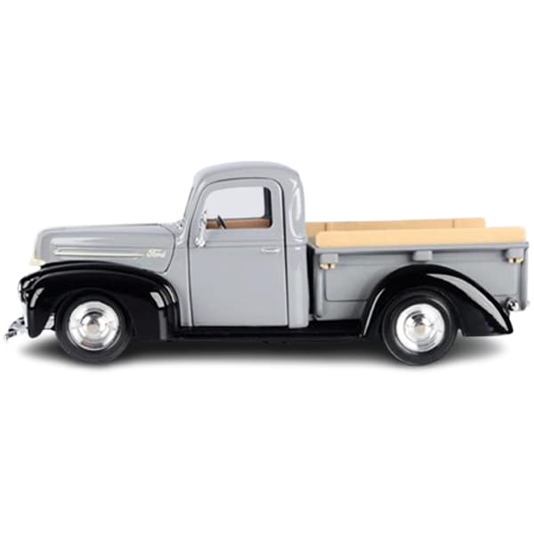 ماکت فلزی وانت موتورمکس Motormax مدل 1:24 Ford Jailbar Pickup 1942-47 طوسی — تصویر ۵