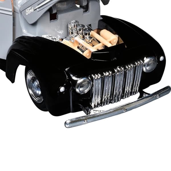 ماکت فلزی وانت موتورمکس Motormax مدل 1:24 Ford Jailbar Pickup 1942-47 طوسی — تصویر ۸