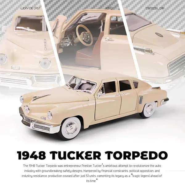 ماکت ماشین فلزی لاکی دایکست مدل 1948 Tucker Torpedo کرم — تصویر ۱۰
