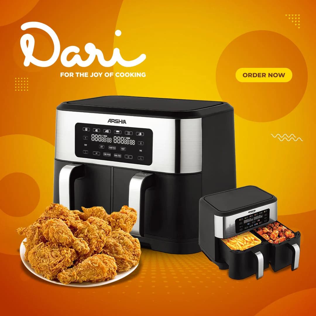 سرخ کن بدون روغن دوقلو عرشیا مدل AF155-3060 — تصویر ۹