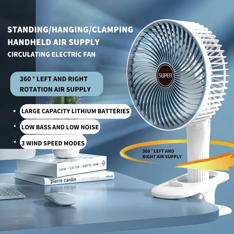 پنکه شارژی رومیزی و پایه‌دار Multi Function Desktop Fan — تصویر ۷
