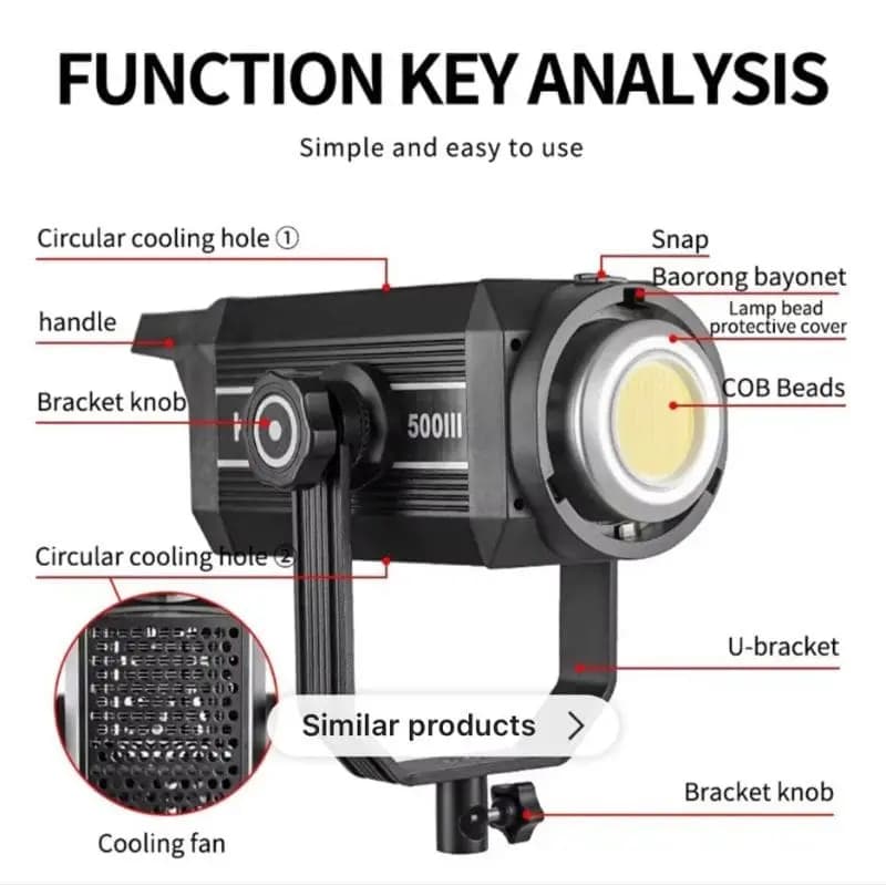 ويدیو لايت KY-BK500 500W video light — تصویر ۶