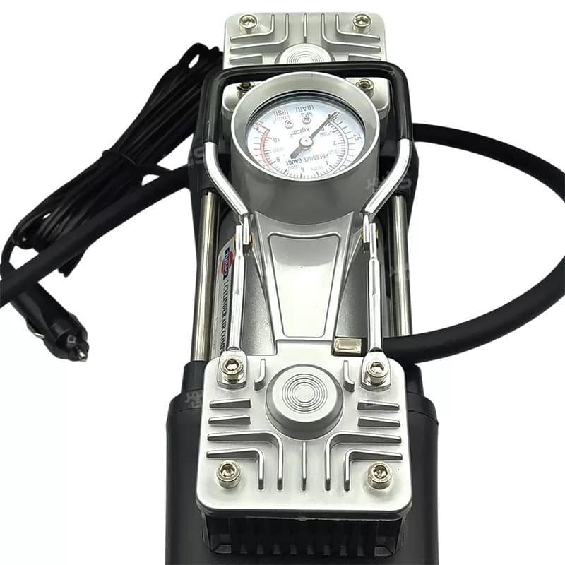 کمپرسور باد عقربه ای انالوگ خودروی فندکی دو سیلندر توربو با تجهیزات کامل (TURBO) — تصویر ۵