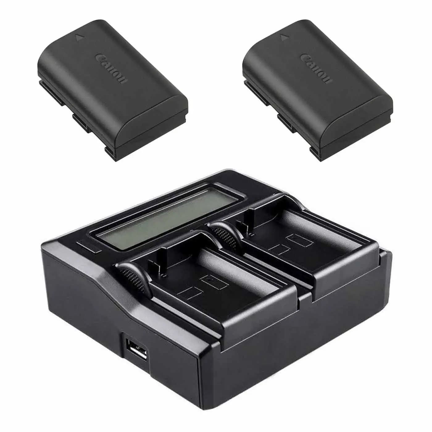 شارژر دوبل Coolcam Dual Charger LP-E6 همراه دو باتری LP-E6N — تصویر ۲