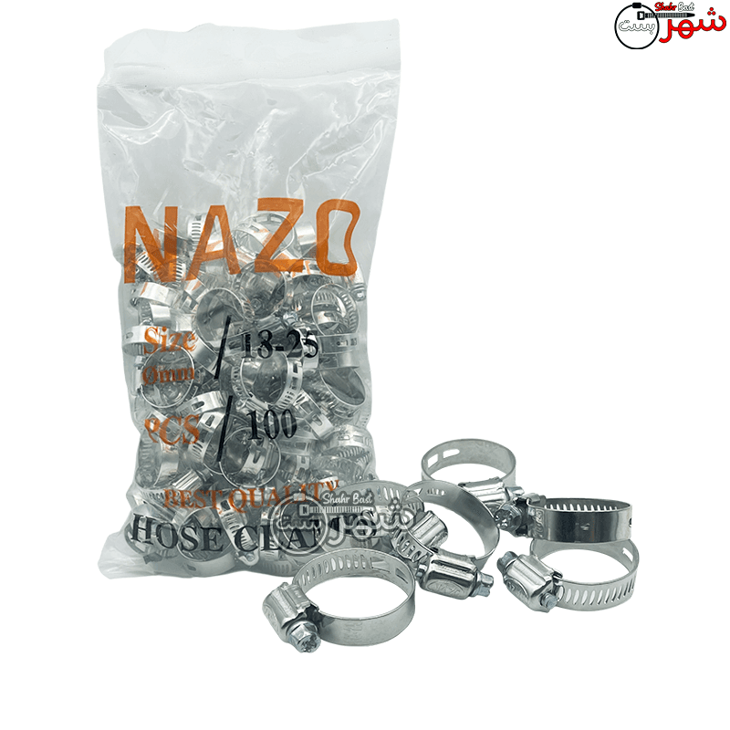 بست شلنگ فلزی آبی سایز 18/25 | “1 برند نازو تک (NAZO TAK) — تصویر ۴