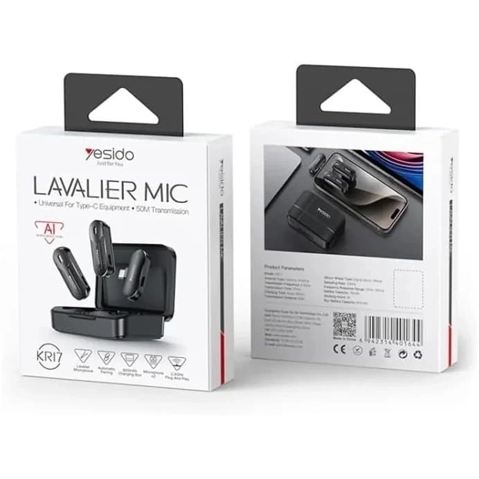 میکروفون یقه‌ای یسیدو Yesido Lavalier Mic KR17 (Type-C) — تصویر ۳
