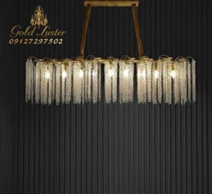 لاینر کریستال مدل برفی (شاخه نبات) وارداتی بدنه رنگ طلایی — تصویر ۶
