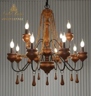 لوستر چوبی رنگ گردویی