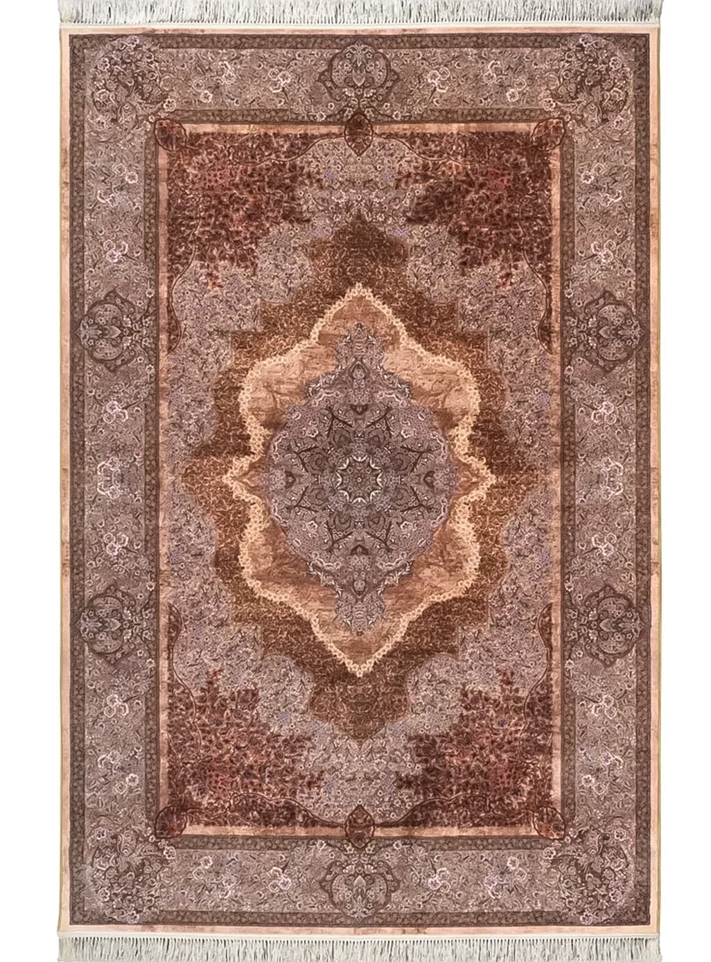 فرش ماشینی طرح شادی رنگ نسکافه ای 1200 شانه کد 2555037017 — تصویر ۳
