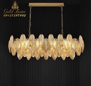 لاینر کریستال مدل برگی (پر) وارداتی رنگ شامپاینی