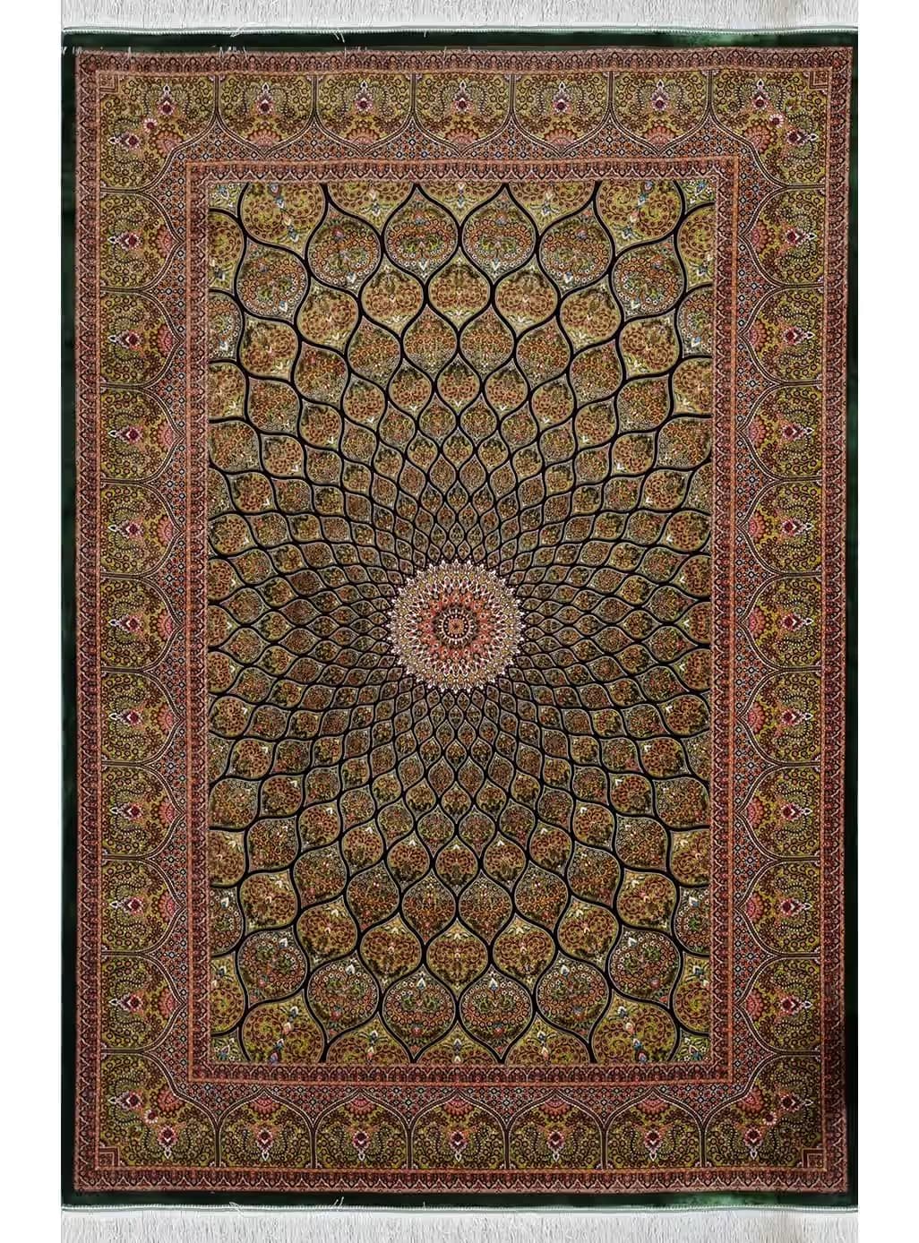 فرش ابریشم طرح سلطانیه 1700 شانه تراکم 5100 کد Q131 — تصویر ۶
