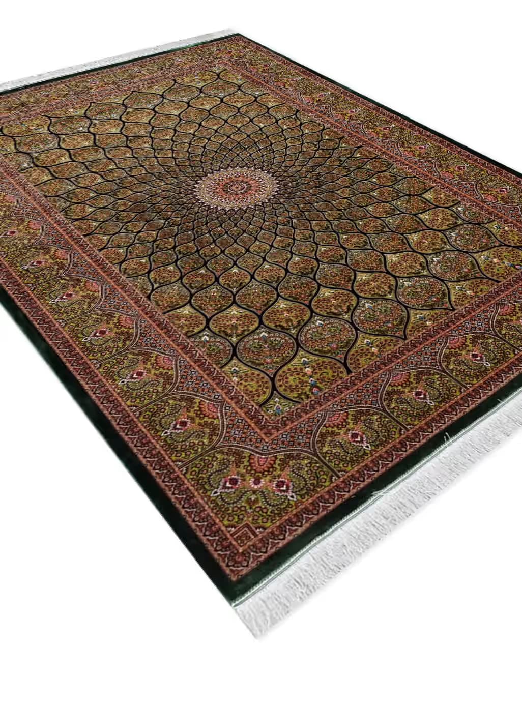 فرش ابریشم طرح سلطانیه 1700 شانه تراکم 5100 کد Q131 — تصویر ۷