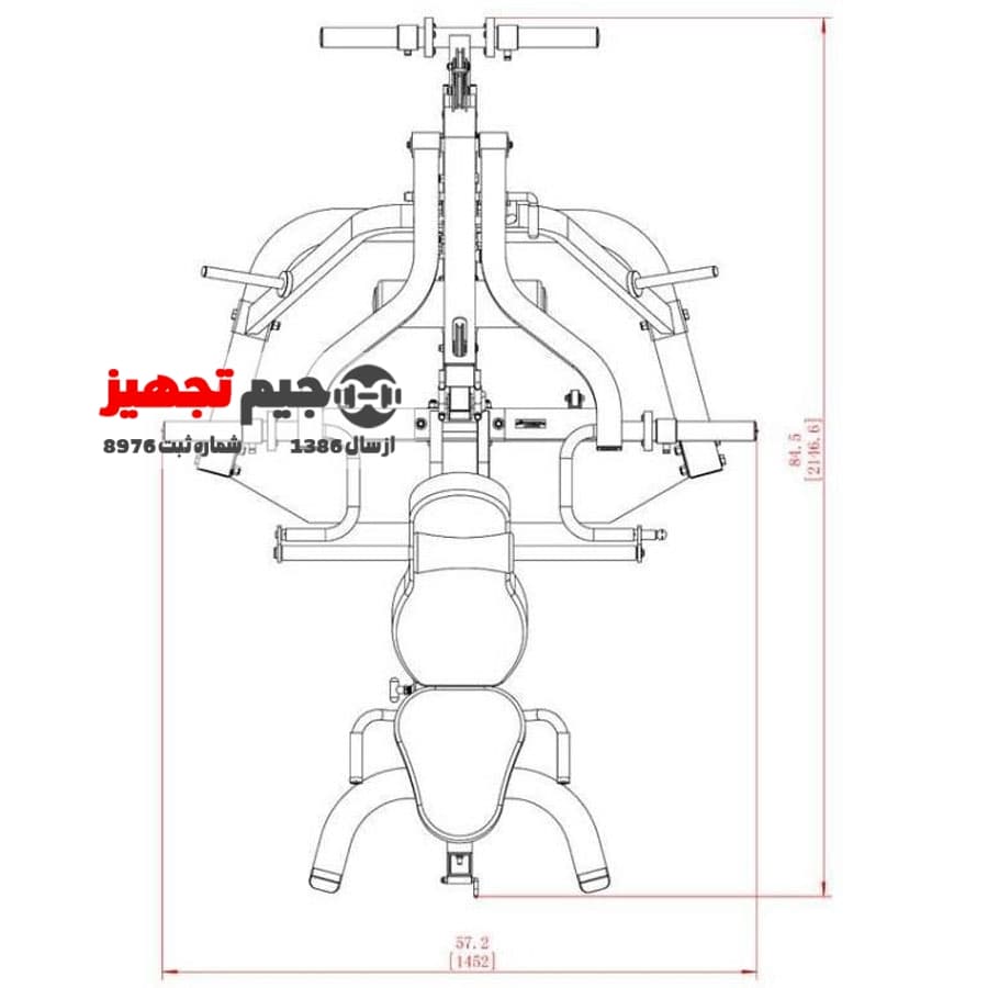 دستگاه بدنسازی 96 کاره با نیمکت مدرج HE — تصویر ۳