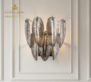 دیوارکوب کریستال برگی (پر) مشکی وارداتی