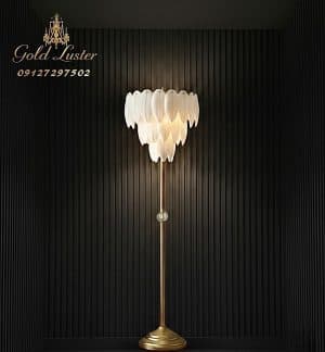 آباژور ایستاده نئوکلاسیک برگی (پر) وارداتی — تصویر ۳
