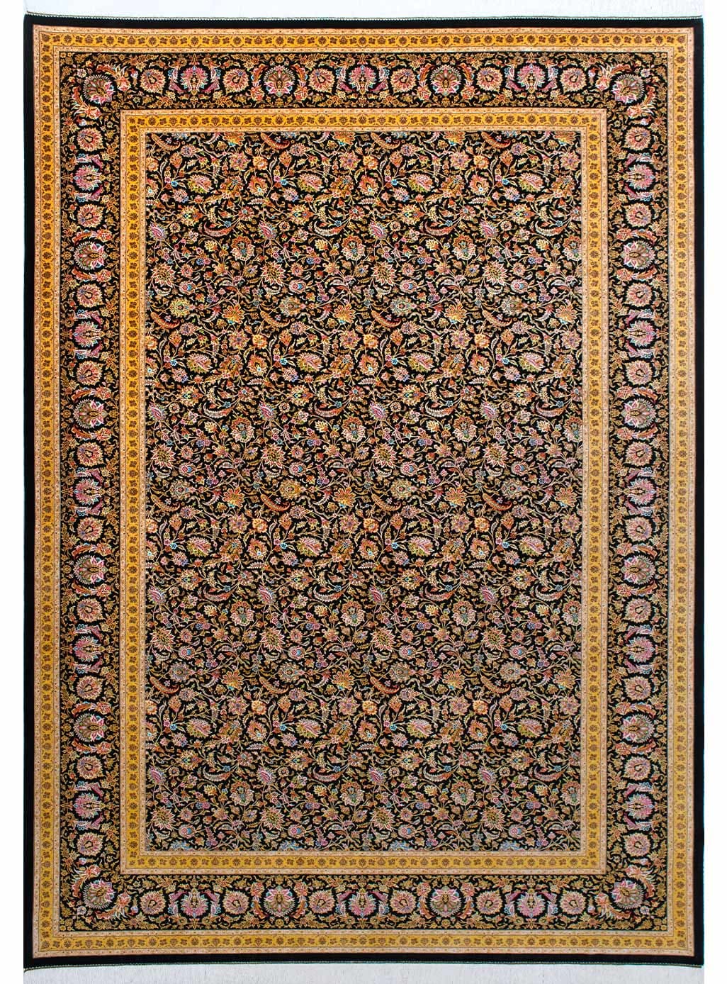 فرش افشان طرح الوان 1700 شانه رنگ سرمه ای تراکم 5100 کد Q202 — تصویر ۳