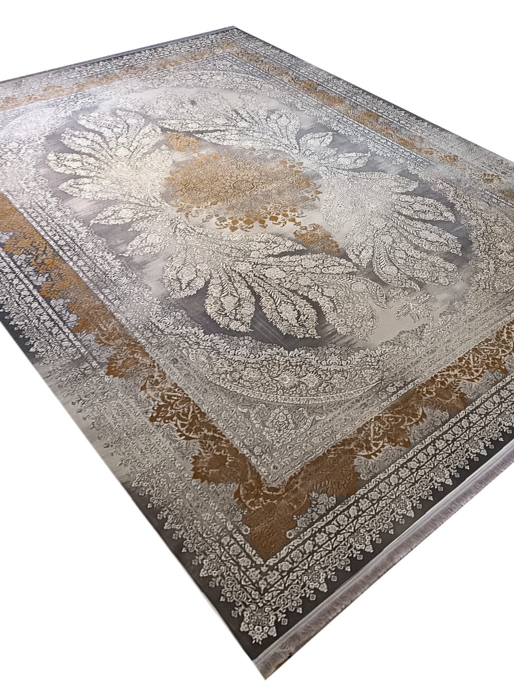 فرش ابریشم وینتیج طرح ملکه 1500 شانه کد 2555