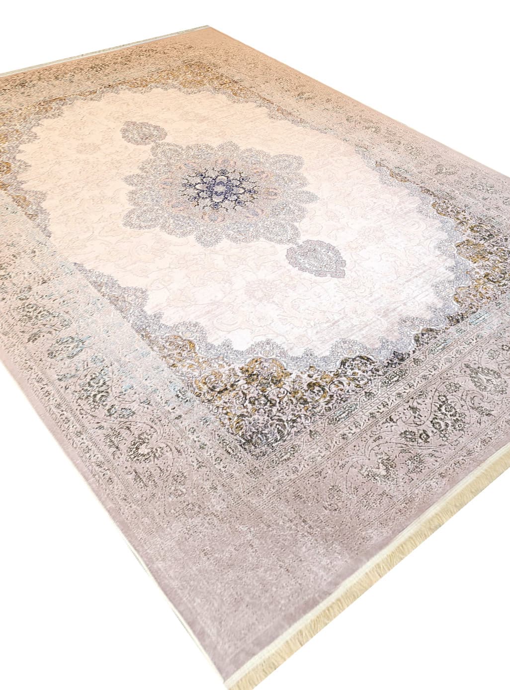 فرشینه فرش طرح ایلیار رنگ کرم کد Y300302