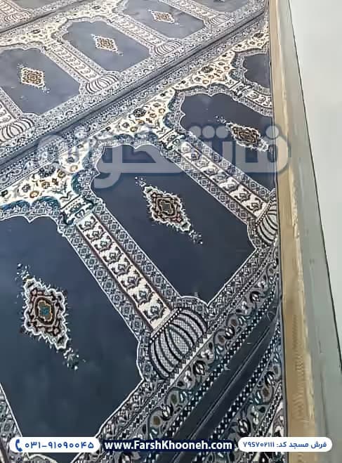 فرش سجاده ای طرح رضوان رنگ دودی کد 702111 — تصویر ۸
