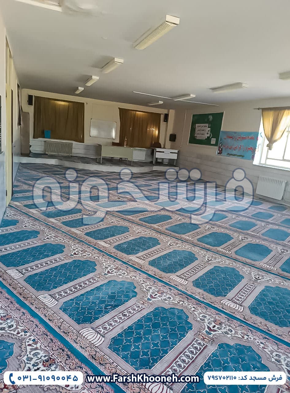 فرش سجاده ای طرح سماوات رنگ آبی کد 702110 — تصویر ۹
