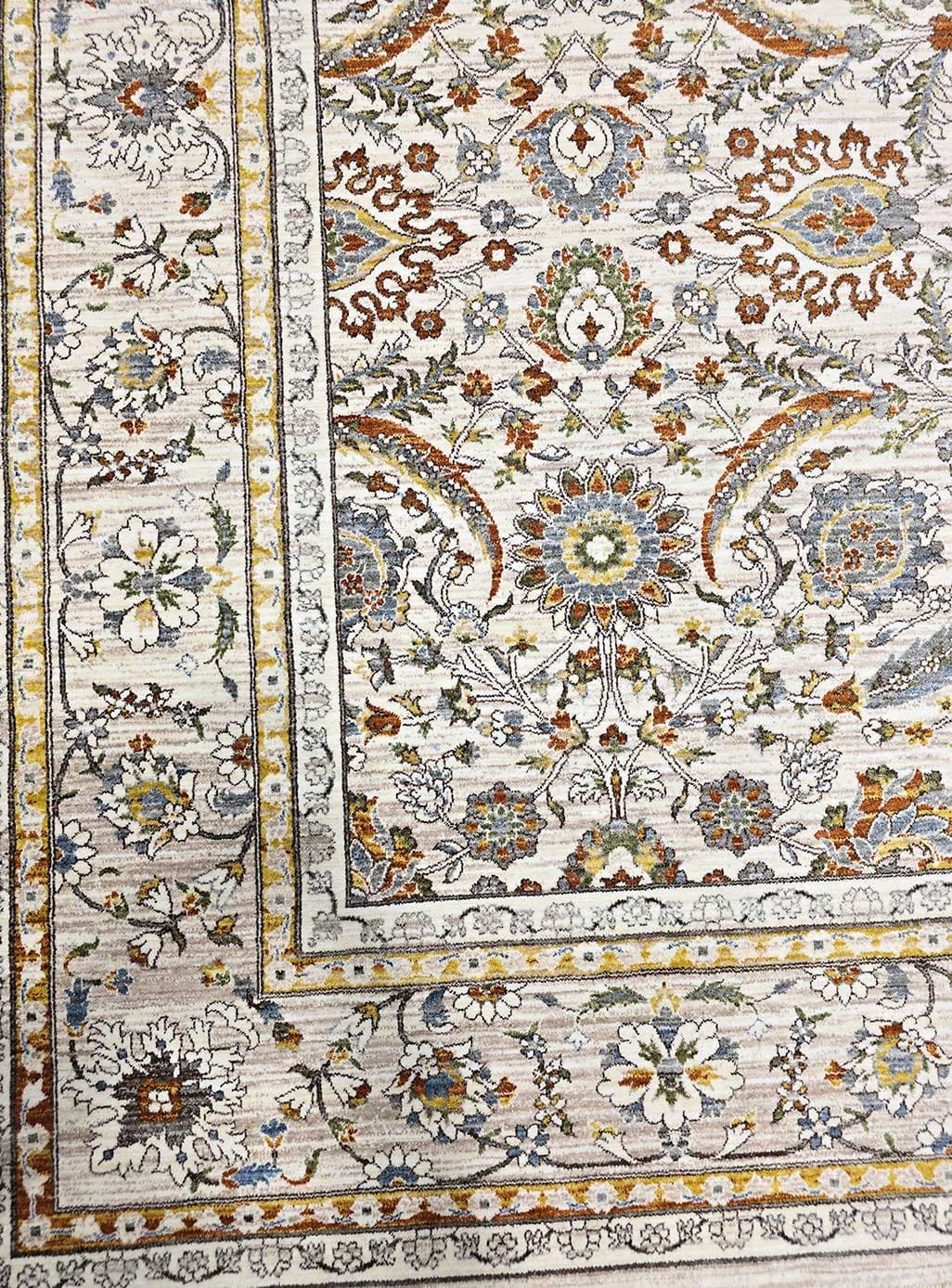 فرش سلطان آباد طرح افشان رنگ کرم بژ 700 شانه کد 76008 — تصویر ۴