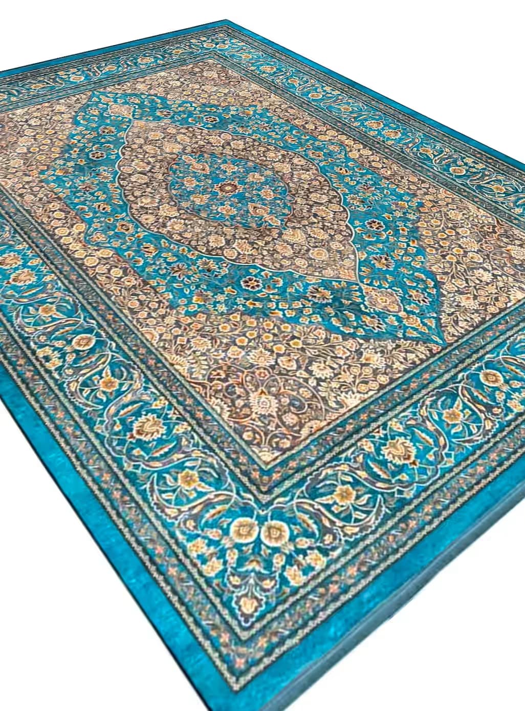 فرش هلنا طرح پوران رنگ فیروزه ای 1200 شانه کد 25TT0070