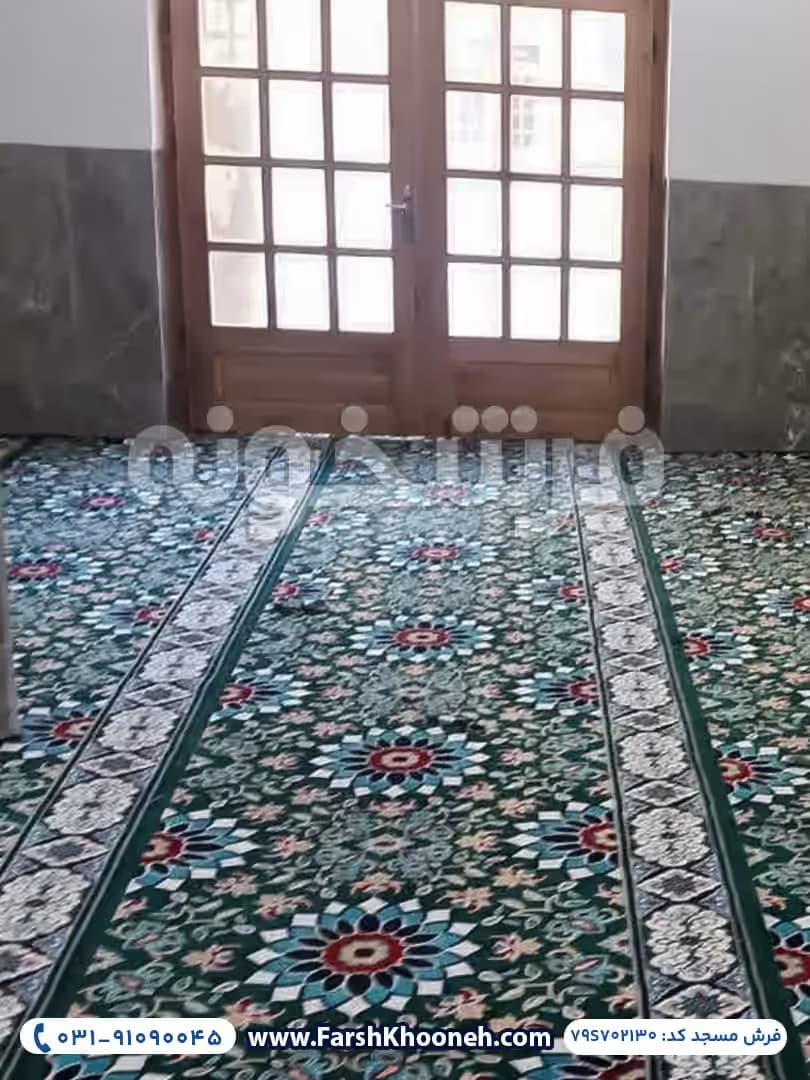 فرش تشریفات سجاده ای طرح خورشید رنگ سبز 700 شانه کد 702130 — تصویر ۶