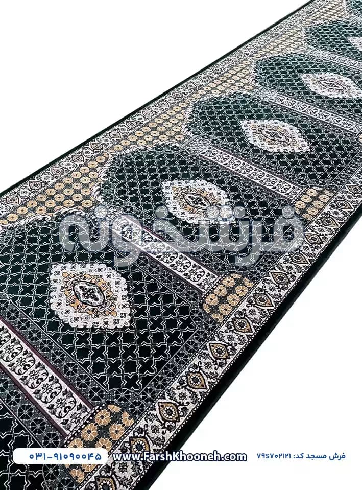 فرش سجاده ای طرح ربیع رنگ سبز 700 شانه کد 702121