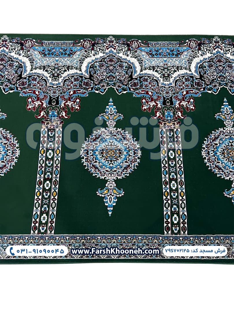 فرش سجاده ای طرح ماهور رنگ سبز 700 شانه کد 702125 — تصویر ۳