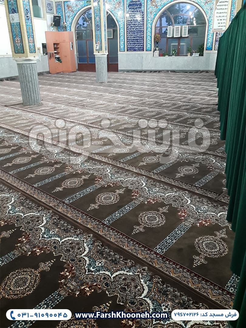 فرش سجاده ای طرح ماهور رنگ گردویی 700 شانه کد 2126