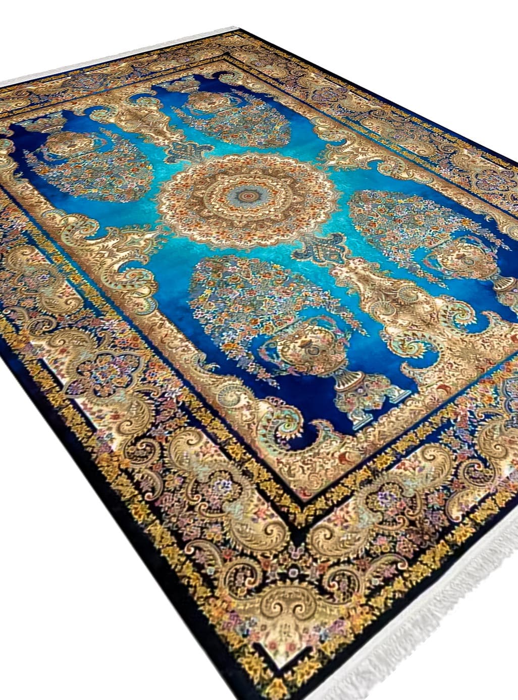 فرش تندیس طرح گلدانی سرمه ای 1500 شانه کد 2000006146