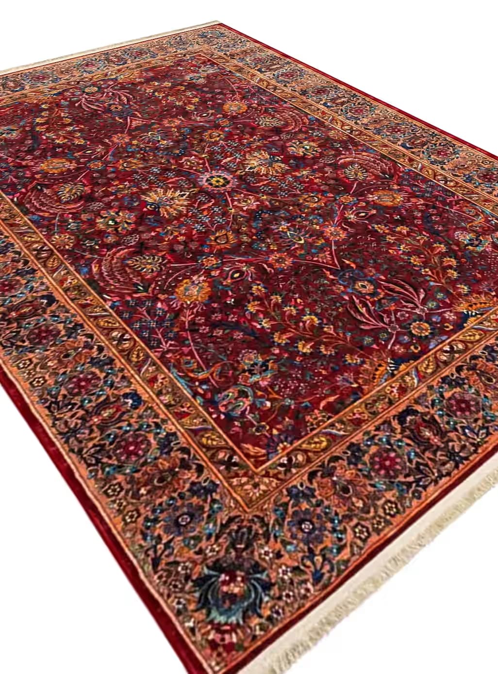 فرش ماشینی طرح گبه افشان رنگ زرشکی کد 900409