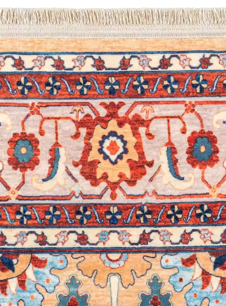 گبه ماشینی طرح سلطان رنگ طلایی 1000 شانه کد 25CS0260 — تصویر ۷