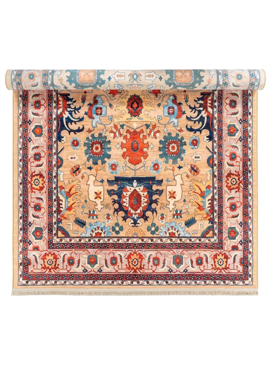گبه ماشینی طرح سلطان رنگ طلایی 1000 شانه کد 25CS0260 — تصویر ۶