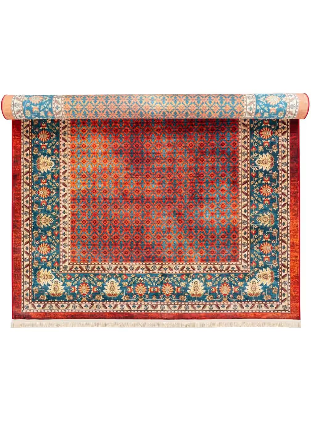 فرش ماشینی طرح گبه بلوط رنگ قرمز 1000 شانه کد 25CS0150 — تصویر ۶