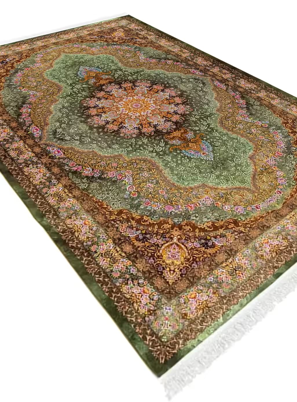 فرش تندیس طرح نگین رنگ سدری 1500 شانه کد 12154