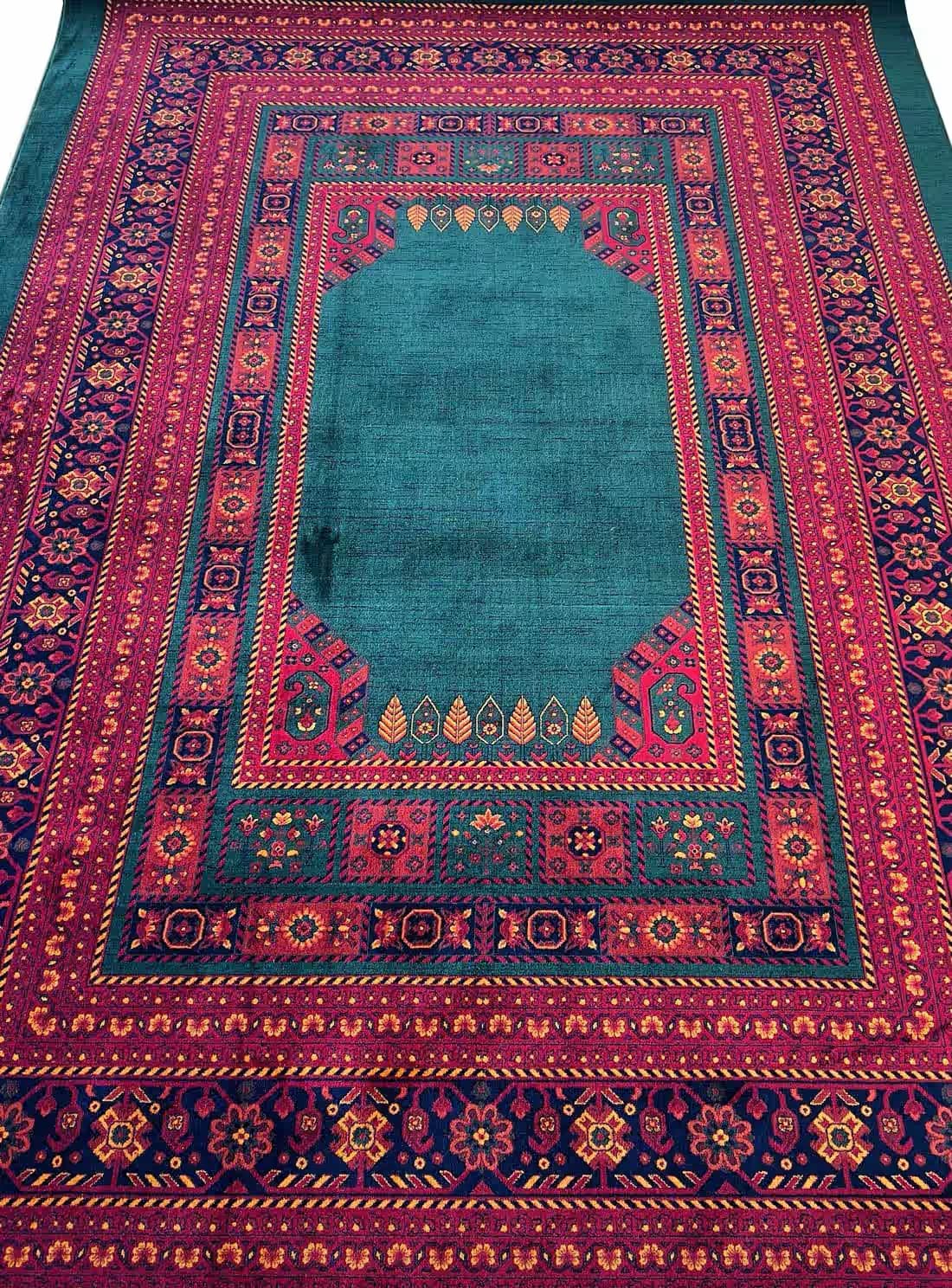 گبه کف ساده طرح ابرش بلوچ رنگ سبز 700 شانه کد 60022 — تصویر ۲