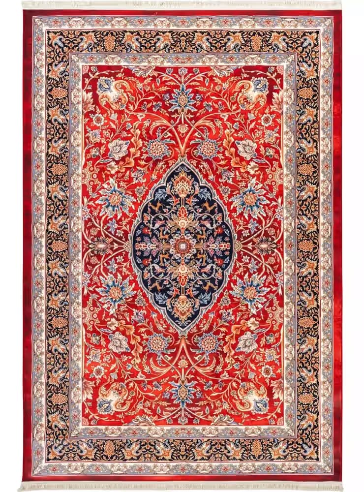 گبه ماشینی زمینه لاکی ترنج سرمه ای 1000 شانه کد 25CS0130 — تصویر ۳