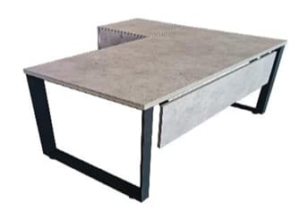 میز کارمندی پایه فلزی با ال مدل سیلور — تصویر ۳