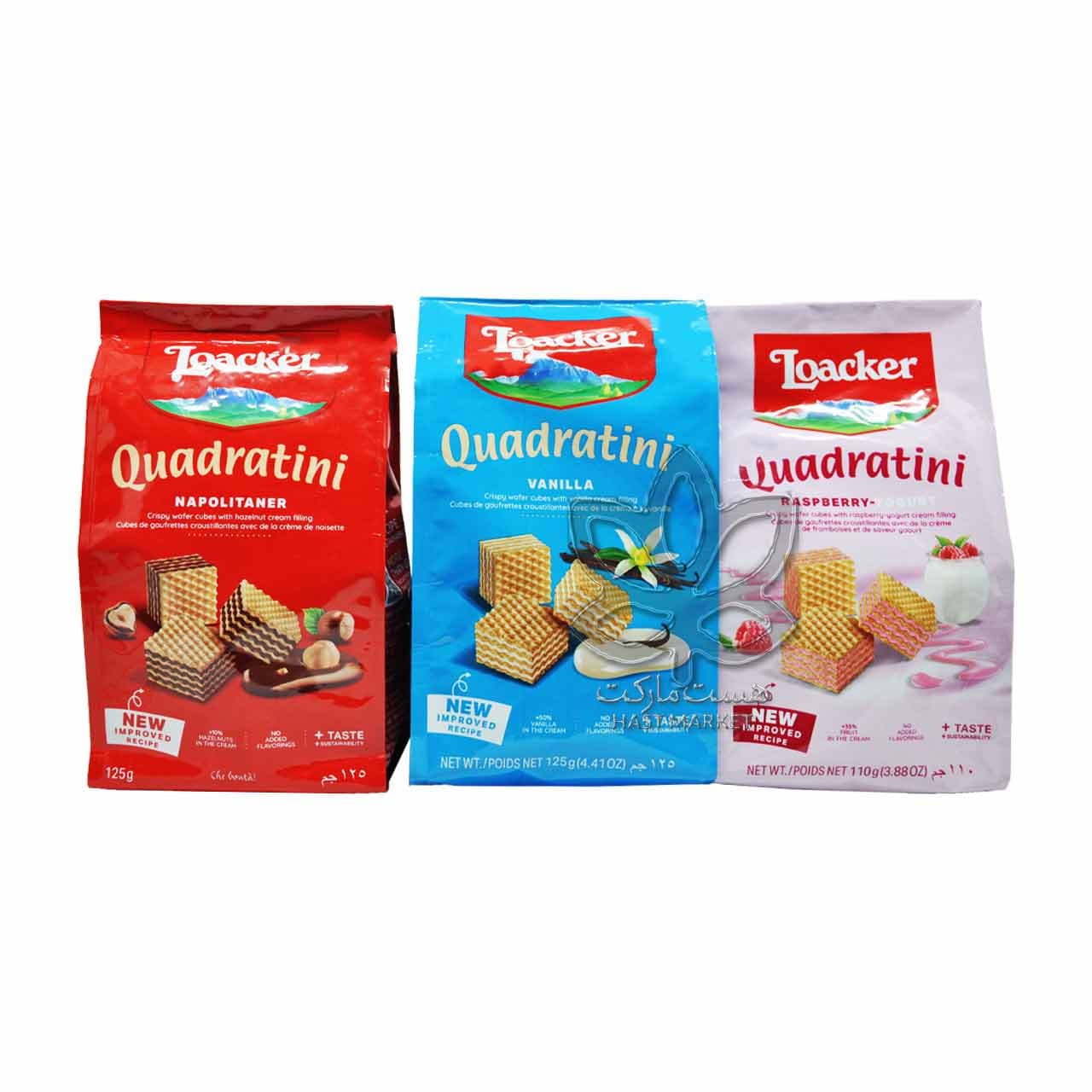 ویفر کرم وانیل ۱۲۵ گرم کوادراتینی لواکر – loacker — تصویر ۷