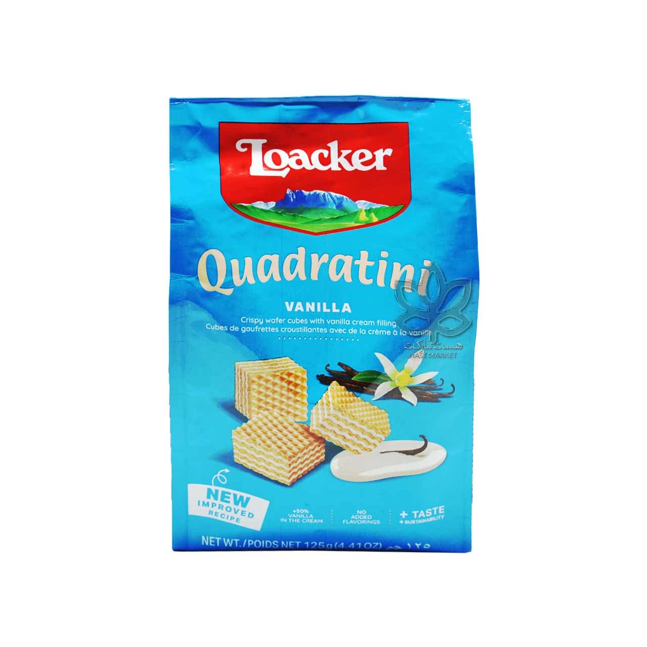 ویفر کرم وانیل ۱۲۵ گرم کوادراتینی لواکر – loacker