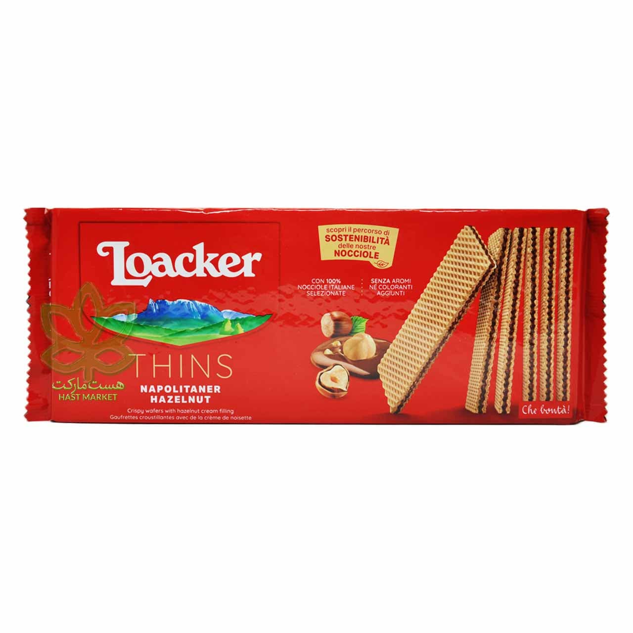 ویفر کرم فندقی نازک 150 گرم لواکر – loacker