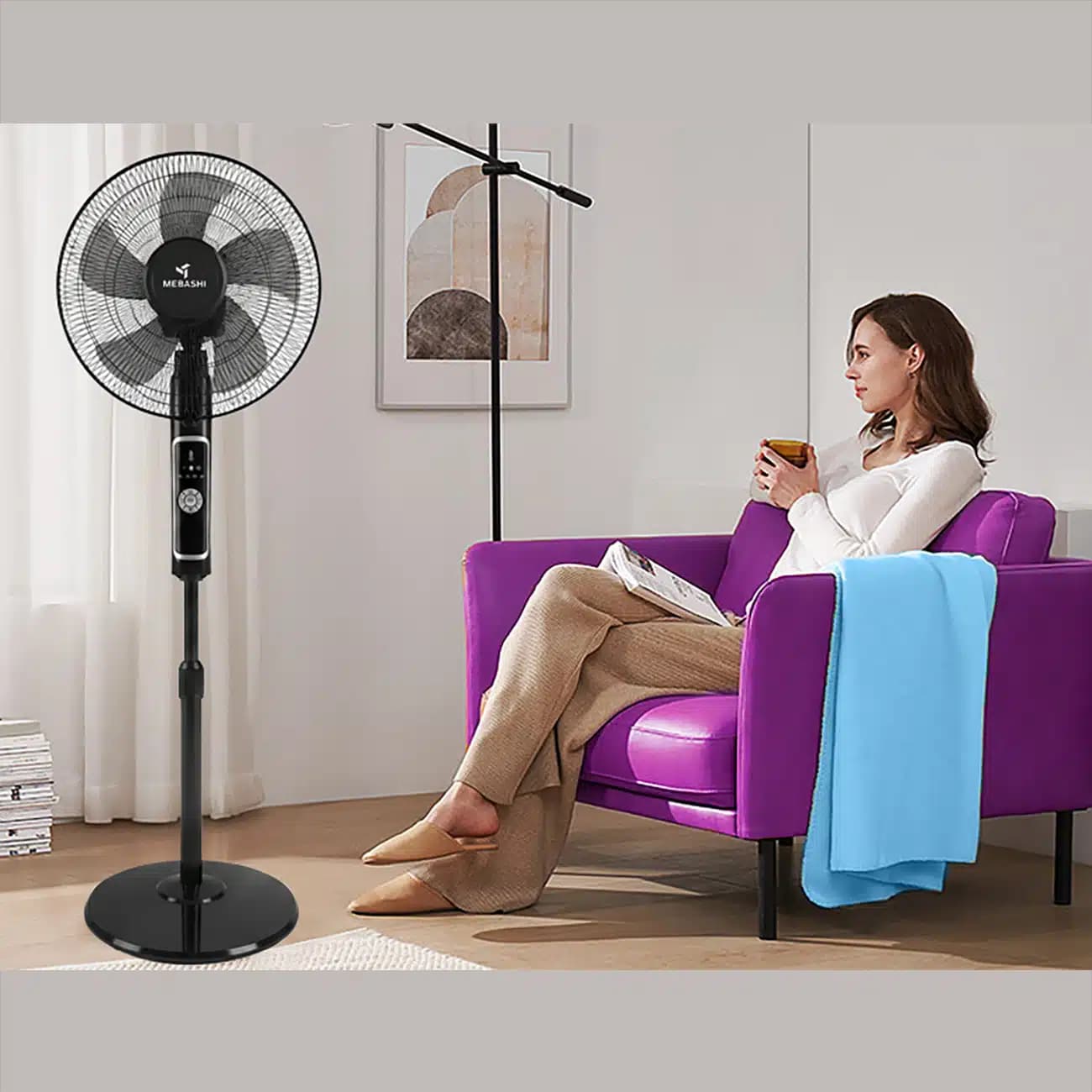 پنکه ایستاده برقی مباشی Mebashi مدل ME-STF1002 ریموت دار — تصویر ۱۲