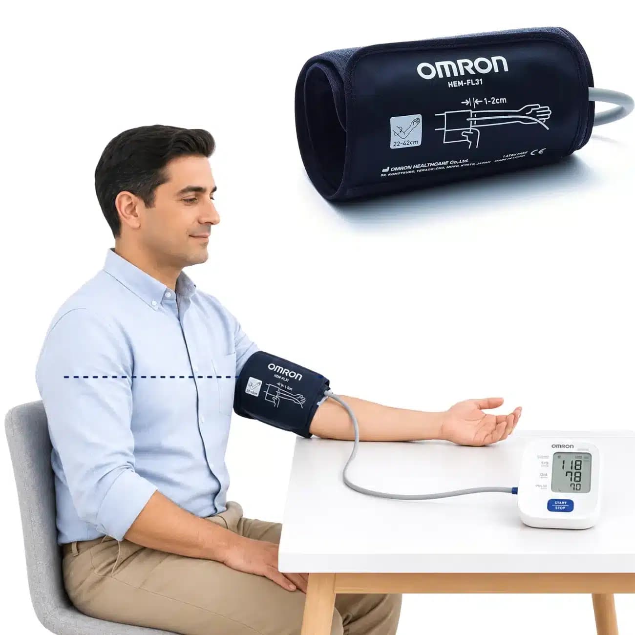 کاف فشارسنج امرن OMRON مدل HEM-FL31-E سایز 22 تا 42 سانتی متر — تصویر ۷