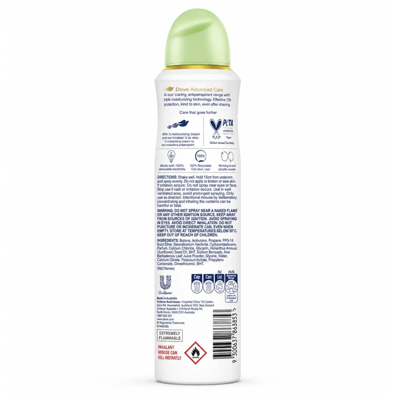 اسپری دئودورانت ضد تعریق زنانه داو Dove مدل Go Fresh حجم 250ml — تصویر ۳