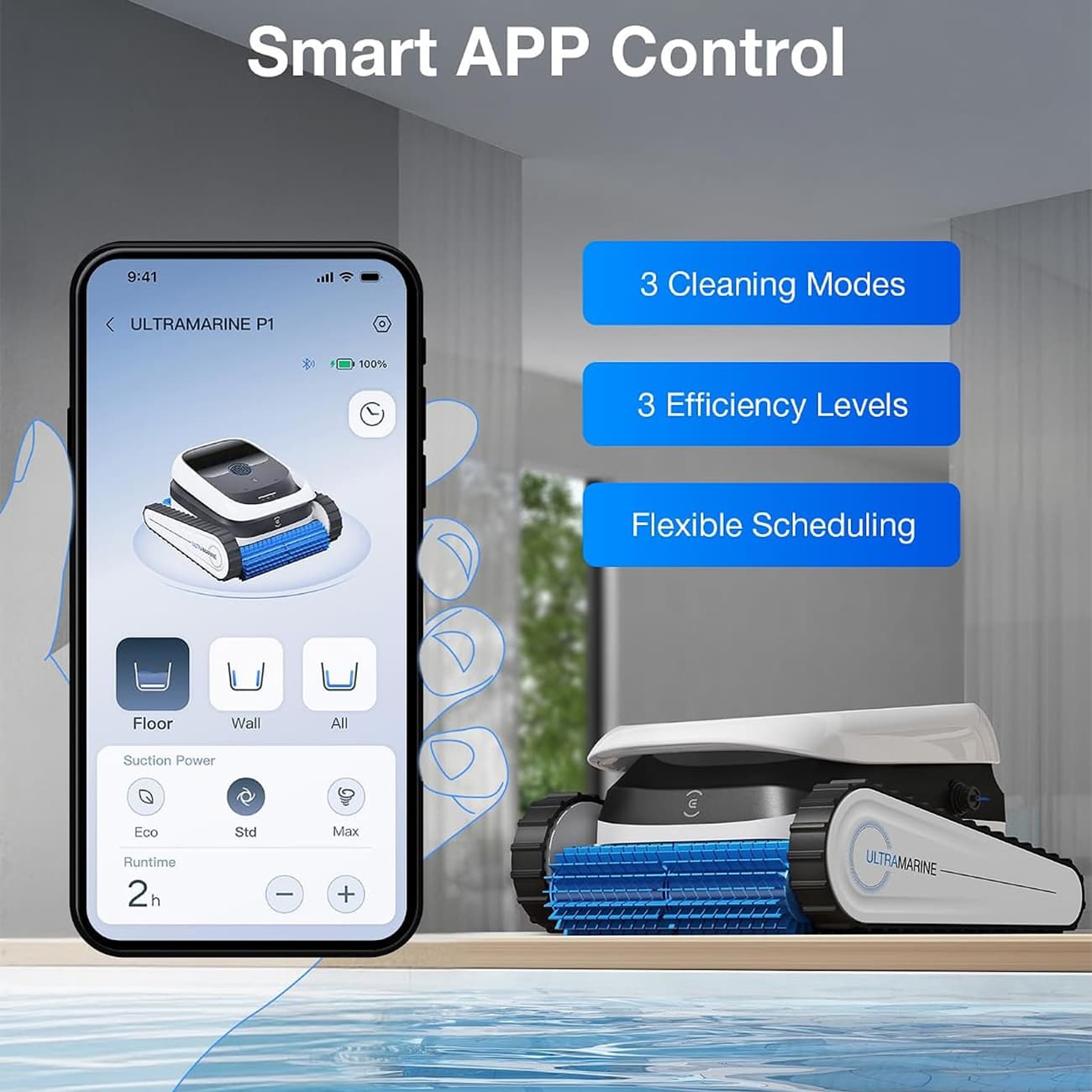 جارو رباتیک استخر اکوواکس ECOVACS مدل SWB11 بی سیم — تصویر ۶